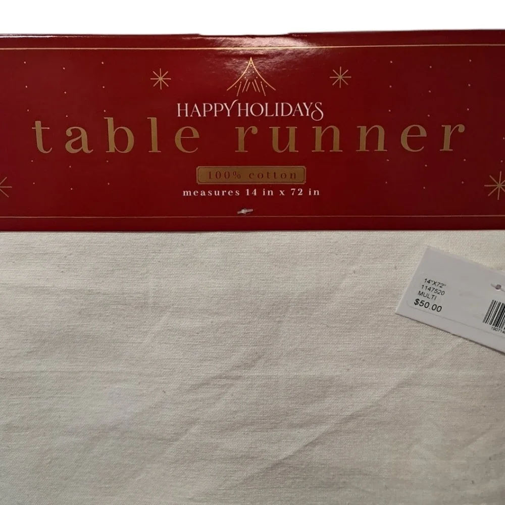 Happy‎ Holidays Table Runner Christmas Tree Buffalo Plaid 14